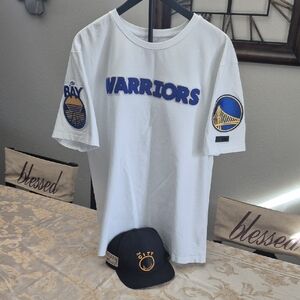 Warriors Pro Standard T-shirt and Mitchell & Ness Hat Bundle